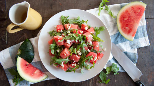 Watermelon Arugula and Feta Salad with Honey Vinaigrette