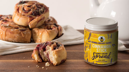 Cinnamon Stick Honey Cream Spread with Berry Breakfast Buns