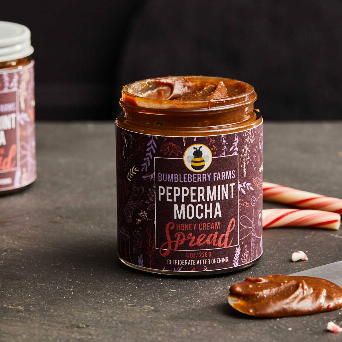 Seasonal Peppermint Mocha Honey Cream Spread