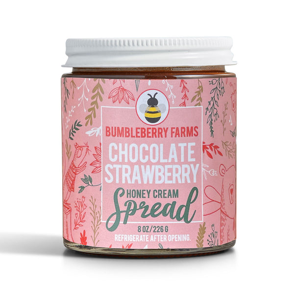 Chocolate Strawberry Honey Cream Spread, 8oz | Bumbleberry
