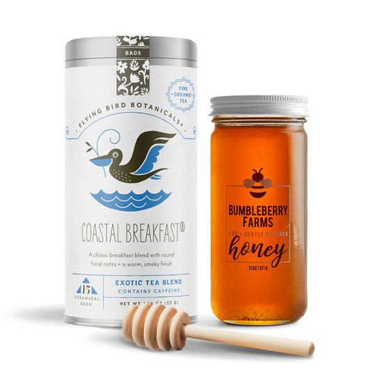 TEA SET - Raw Gently Filtered Honey + Coastal BreakfastTea
