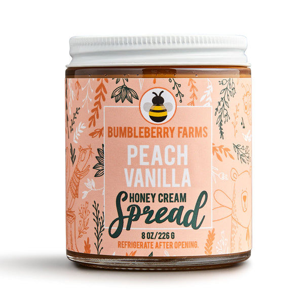 Peach Vanilla Honey Cream Spread, 8oz | Bumbleberry Farms