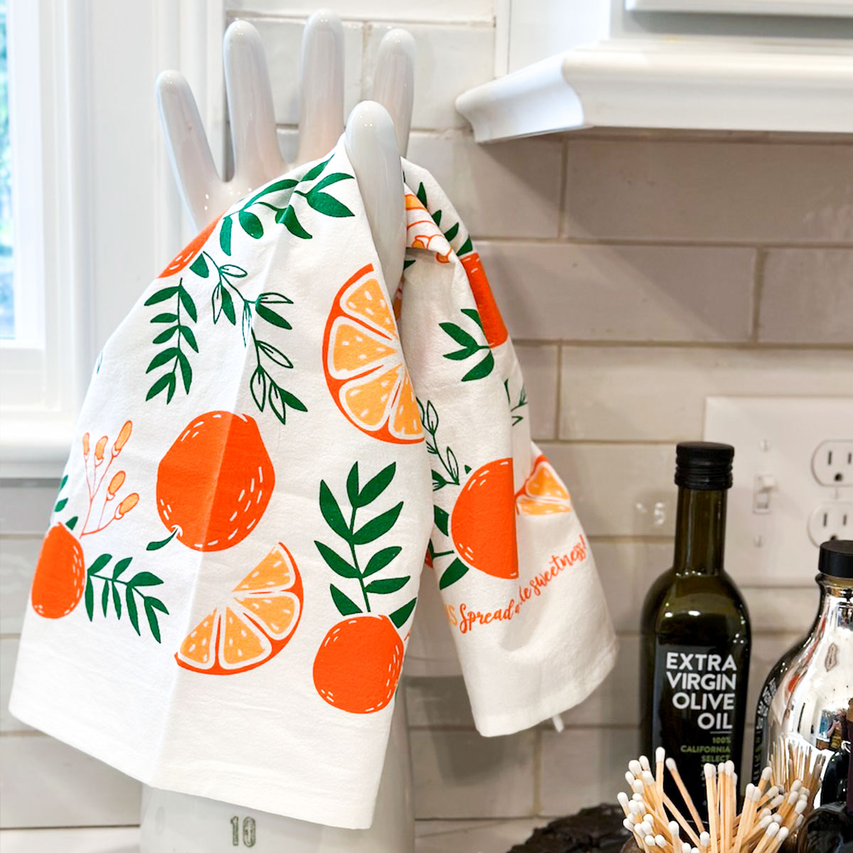 Home Collection Citrus Grapefruit Kitchen Towels 2pc 15x25 Orange  Multicolor NWT